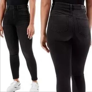 American Eagle Curvy High Rise Jeggings Black Size 16 Short Jeans Denim